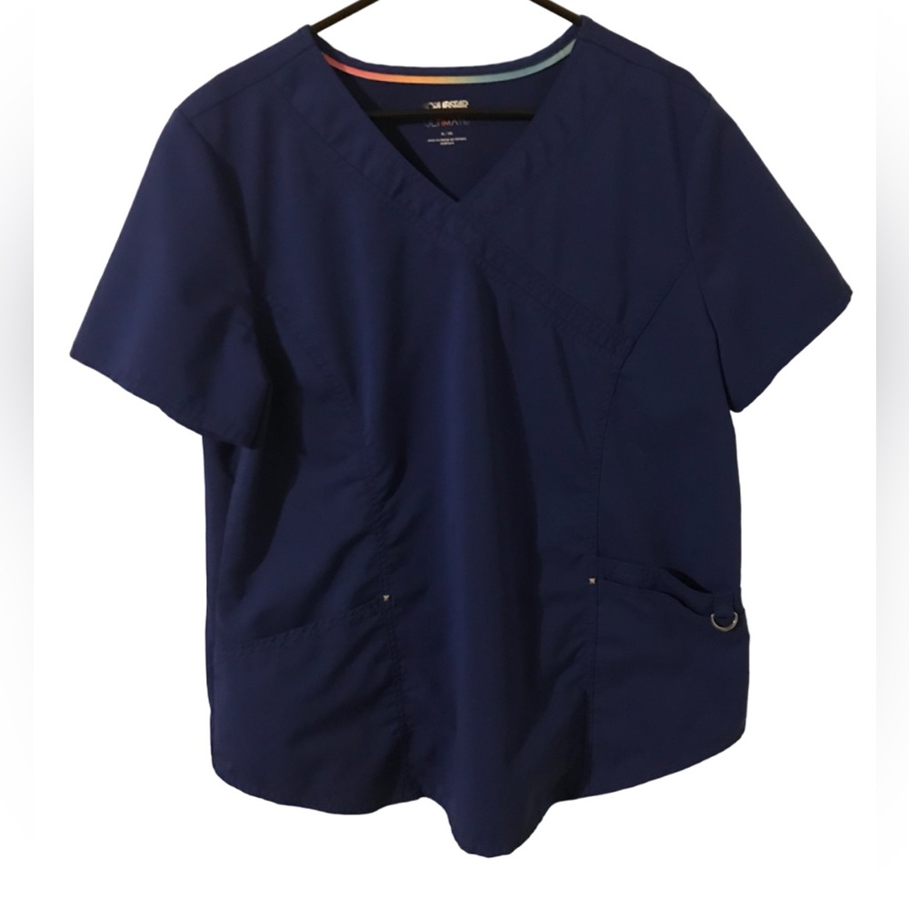 Scrubstar Electric Blue Premium Mock Wrap Minimalist Nurse Women’s Size XL Top